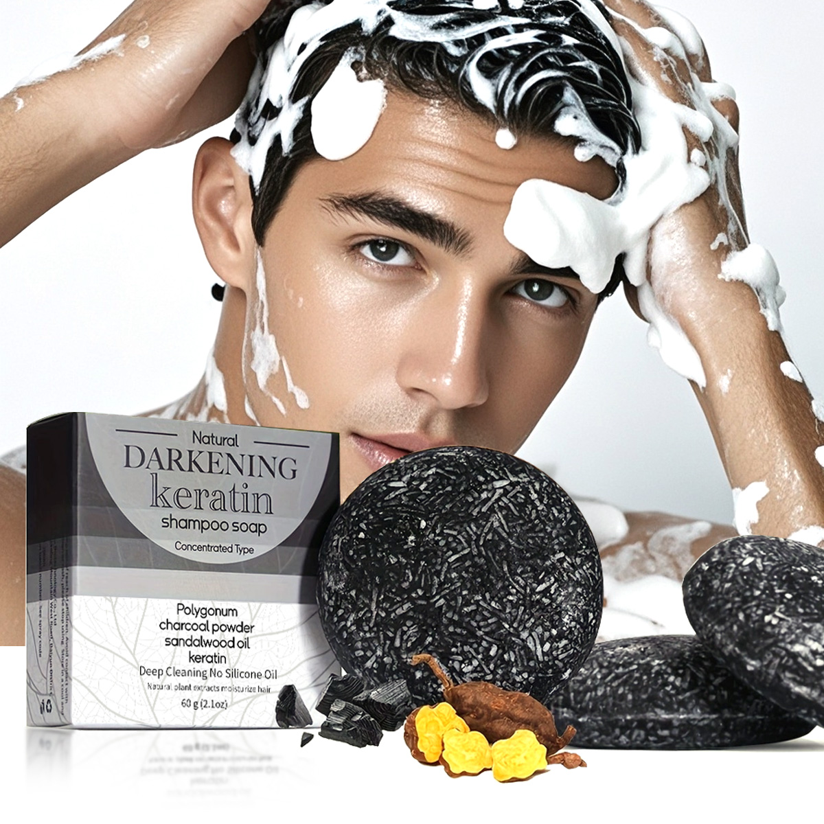 Bar Soap Shampoo Solid - XF 60g 블랙 비누 솔리드 샴푸